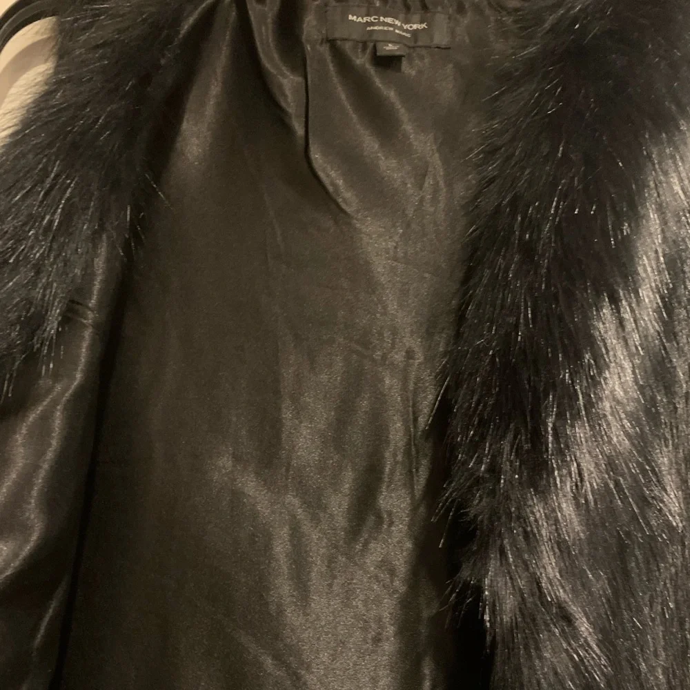 Marc New York Black Faux Fur Fringe Vest - Picture 3 of 5